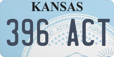 KS license plate 396ACT