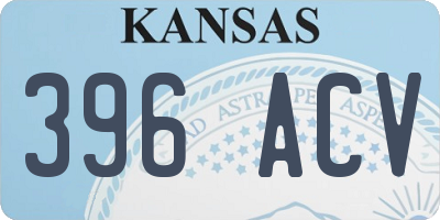 KS license plate 396ACV