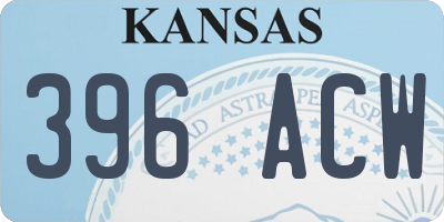 KS license plate 396ACW