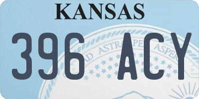 KS license plate 396ACY