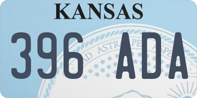 KS license plate 396ADA