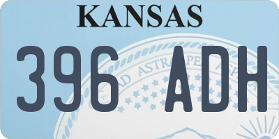 KS license plate 396ADH