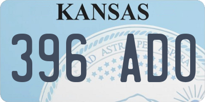 KS license plate 396ADO