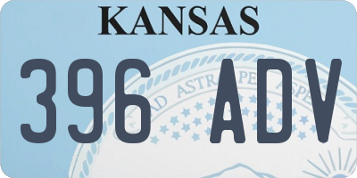 KS license plate 396ADV