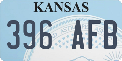 KS license plate 396AFB