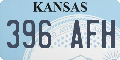 KS license plate 396AFH