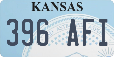 KS license plate 396AFI