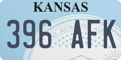 KS license plate 396AFK
