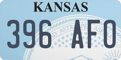 KS license plate 396AFO