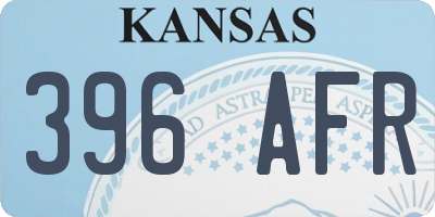 KS license plate 396AFR