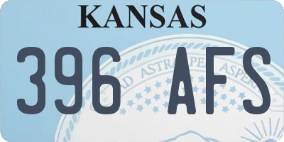 KS license plate 396AFS