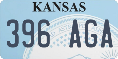 KS license plate 396AGA