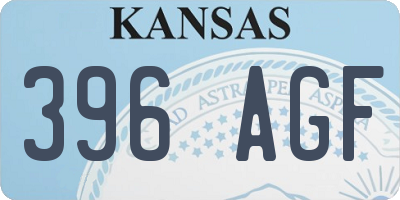 KS license plate 396AGF