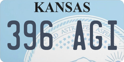 KS license plate 396AGI