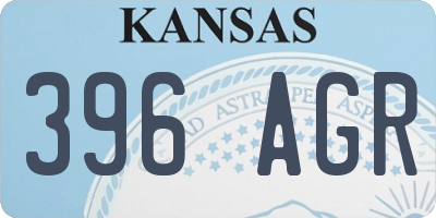 KS license plate 396AGR