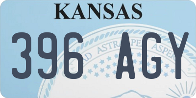 KS license plate 396AGY