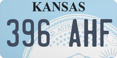 KS license plate 396AHF