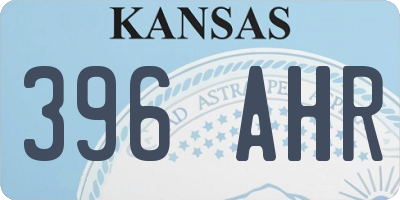KS license plate 396AHR