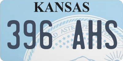 KS license plate 396AHS
