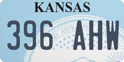 KS license plate 396AHW