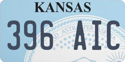 KS license plate 396AIC