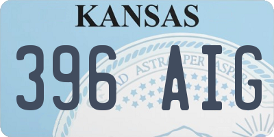 KS license plate 396AIG