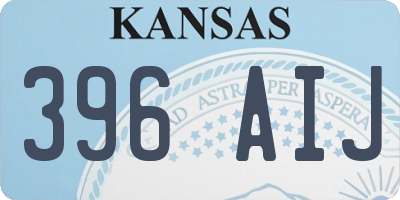 KS license plate 396AIJ