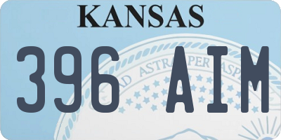 KS license plate 396AIM