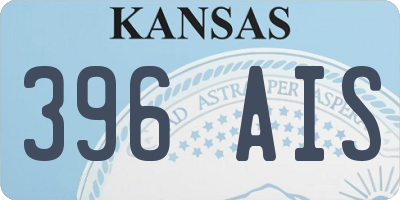 KS license plate 396AIS