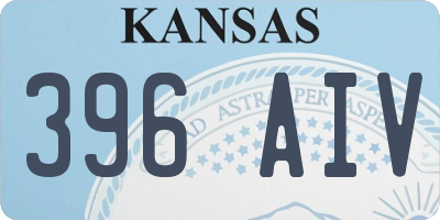KS license plate 396AIV