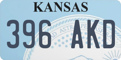 KS license plate 396AKD
