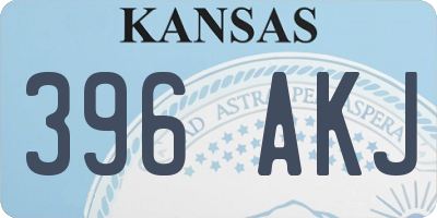 KS license plate 396AKJ