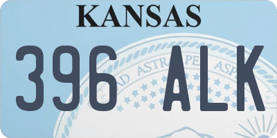 KS license plate 396ALK