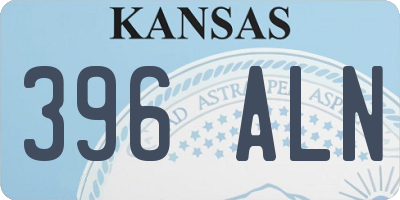 KS license plate 396ALN