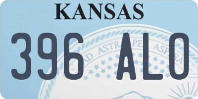 KS license plate 396ALO