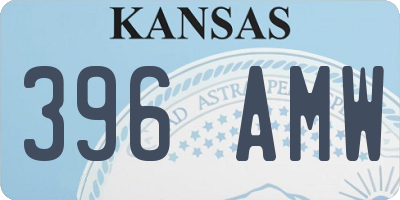KS license plate 396AMW