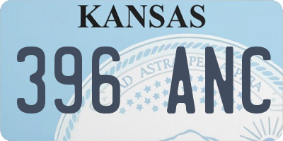 KS license plate 396ANC
