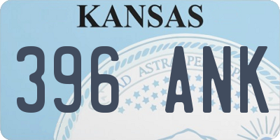 KS license plate 396ANK