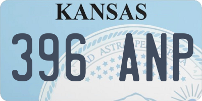 KS license plate 396ANP