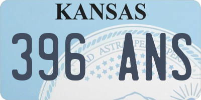KS license plate 396ANS