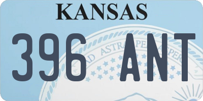 KS license plate 396ANT