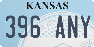 KS license plate 396ANY