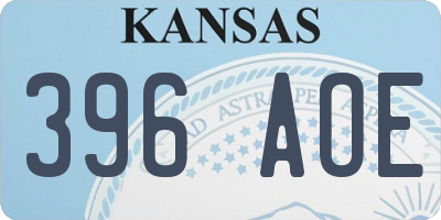 KS license plate 396AOE
