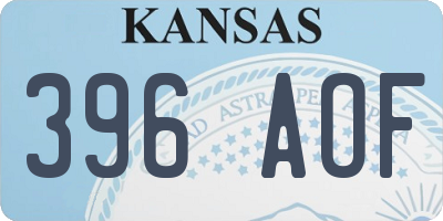 KS license plate 396AOF