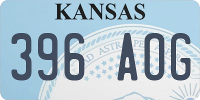 KS license plate 396AOG