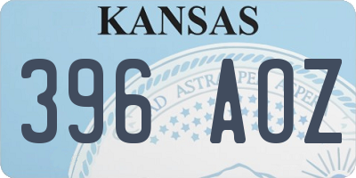 KS license plate 396AOZ