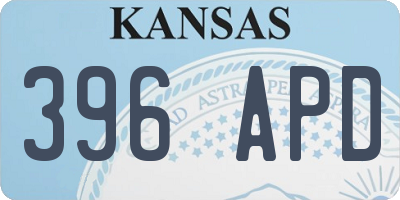 KS license plate 396APD