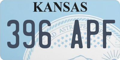 KS license plate 396APF