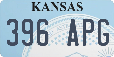 KS license plate 396APG