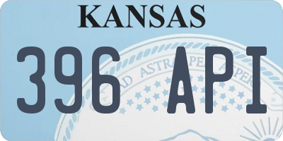 KS license plate 396API